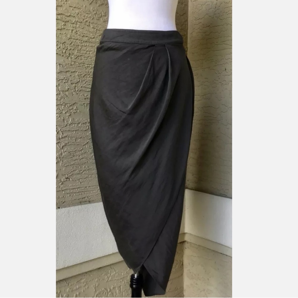 Vintage Linda Lundstrom Draped Asymmetrical Midi Skirt Size 6